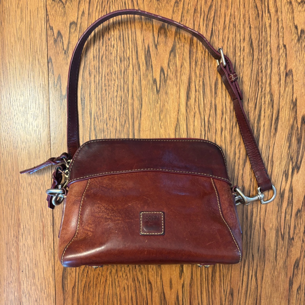 Dooney & Bourke Vintage Mahogany Leather Shoulder Bag